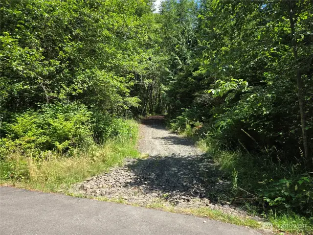 Drive or walk up this driveway to the East to get up on the hill to the Eastern portion of our lot for sale to see the City and Mountain views.