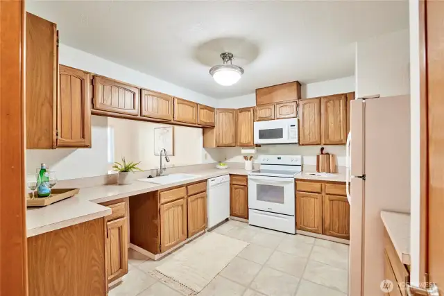This is one of the largest condo kitchens you will ever see.
