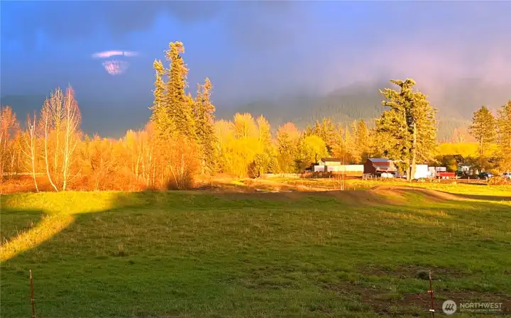 Of course, since the home faces the east and the foothills, the sunset is shown in the bright colors of the fading sun on the landscape...hope to see you here soon.