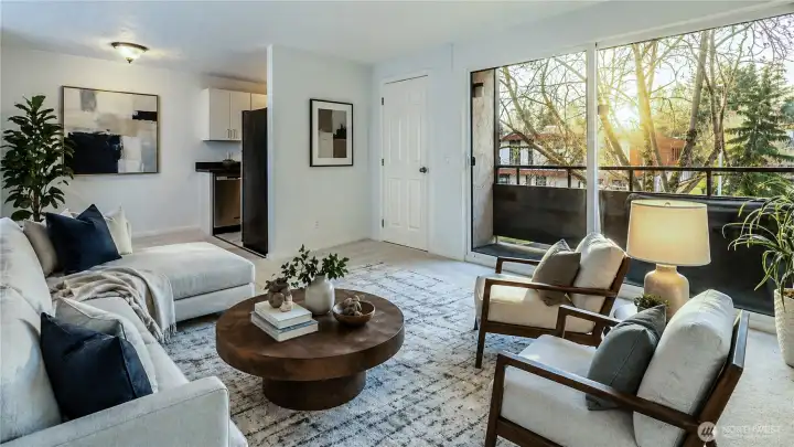 Living room virtually staged. Living room virtually staged.