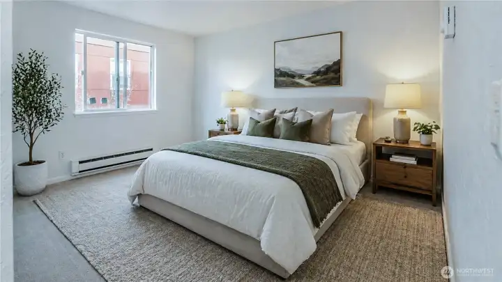 Bedroom virtually staged. Bedroom virtually staged.