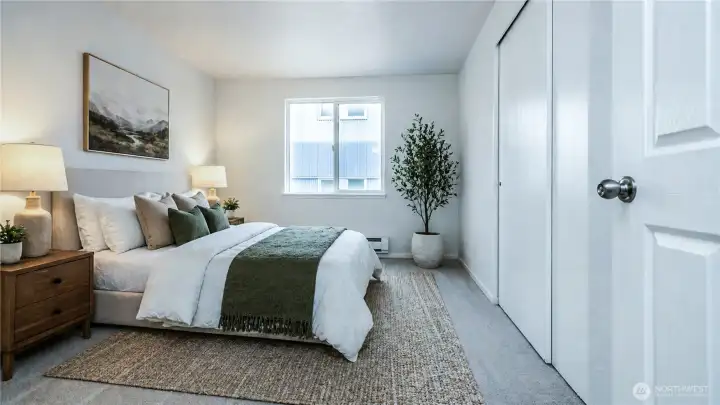 Second bedroom virtually staged. Second bedroom virtually staged.