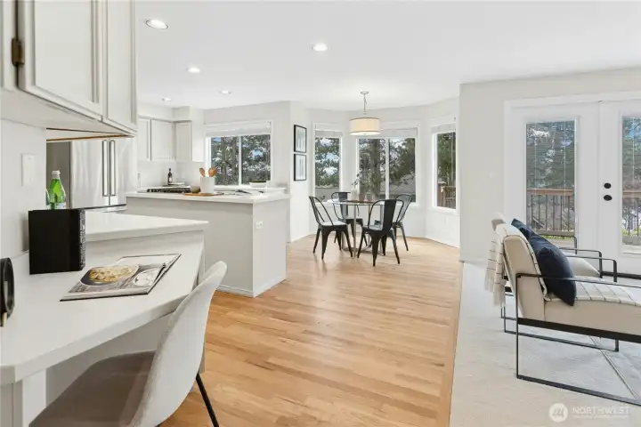 Even a workspace for homework or for managing the household.