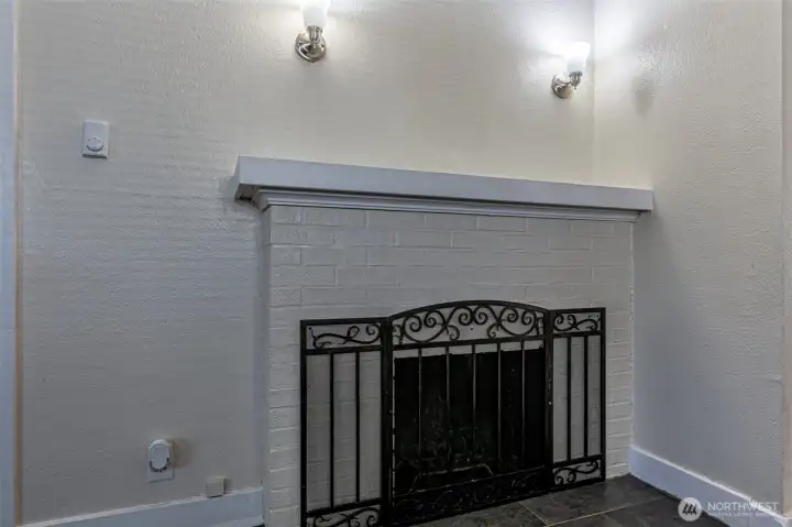 Fireplace in Unit A