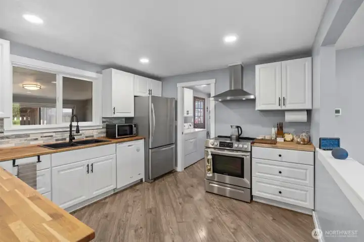 Stainless steel appliances.