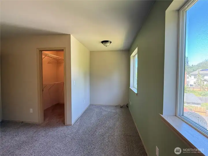 Primary bedroom with nice walk in closet!