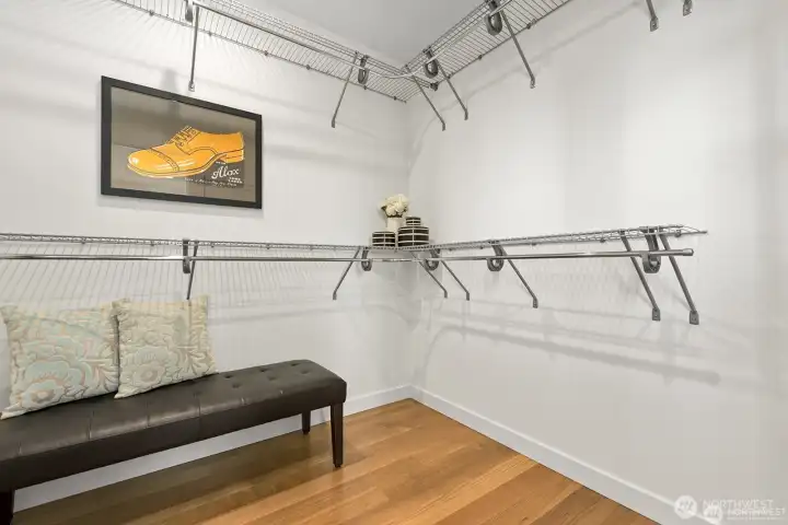 Walk-in closet in the primary. Walk-in closet in the primary.