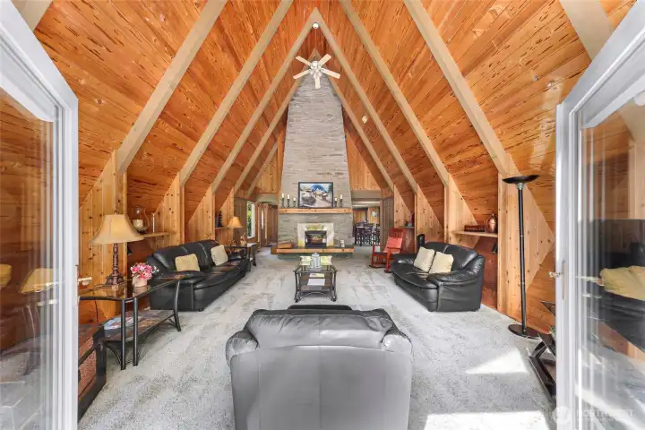 Access the 1,200sqft wrap around deck through the french doors