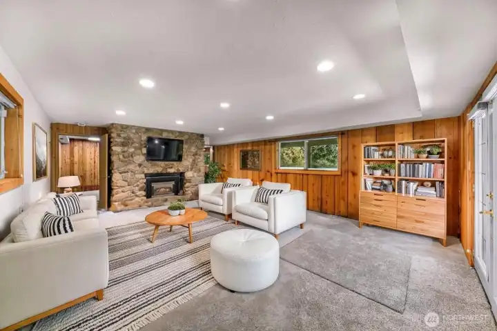 Digitally staged lower level