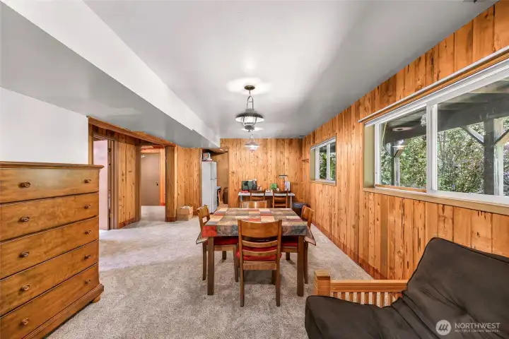Recreational space in the lower level