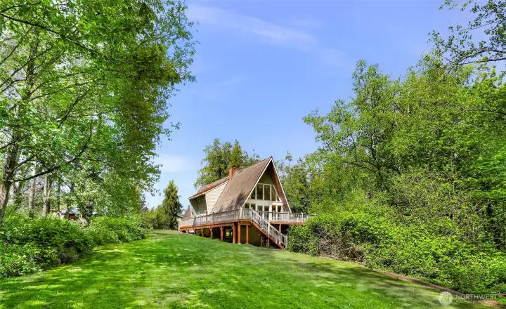 View from the back of the house with beautiful lawn