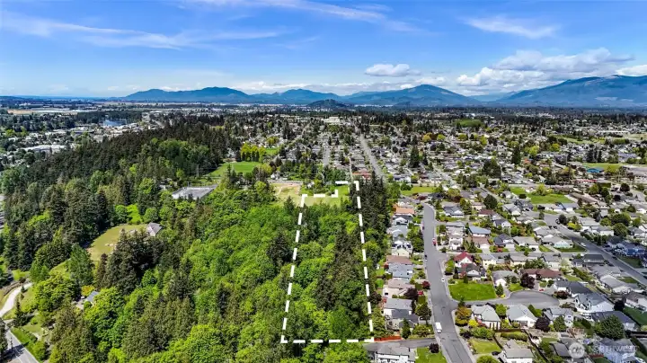 Aerial view from back of the property