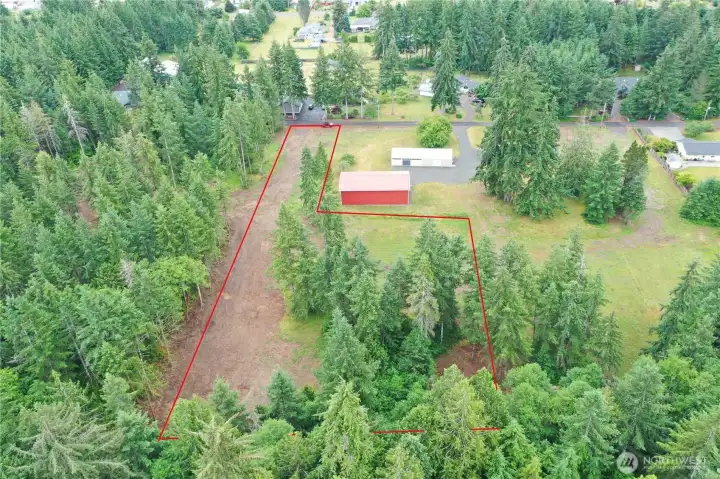 Property lines in red.