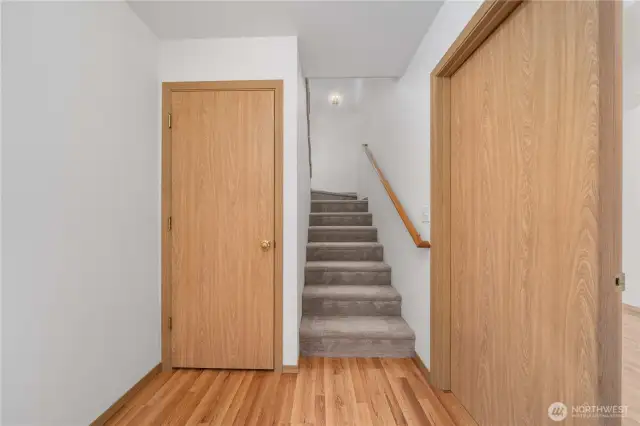 Lower level; closet on the left, bonus room on the right
