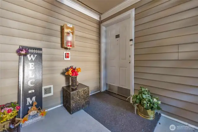 A nice covered entry area.