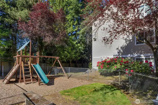 A kids play area is close by.