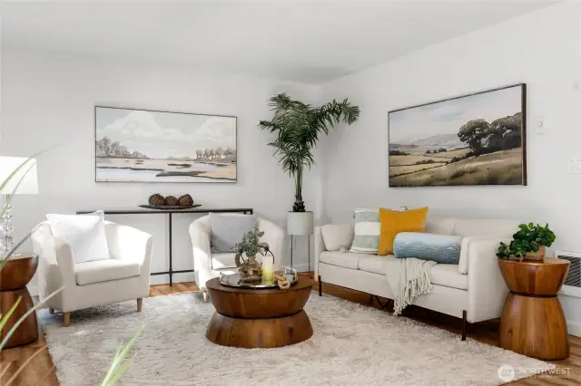 Good relaxing space and the living room, dining area, and kitchen all get good western exposure.