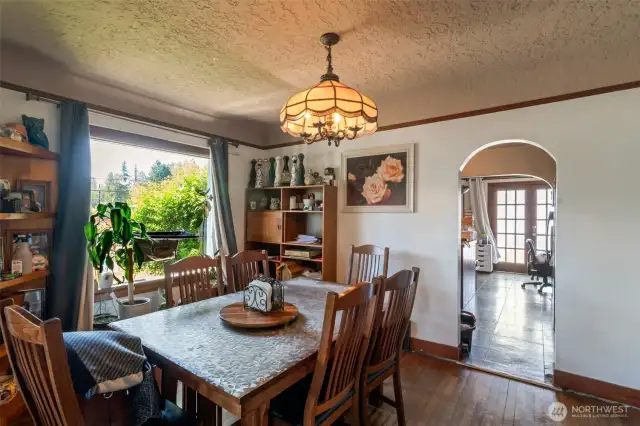 generous dining room is great for entertaining Craftsman Trim throughout home