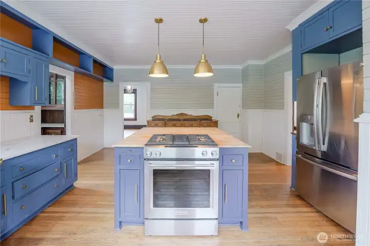 Kitchen with gas stove