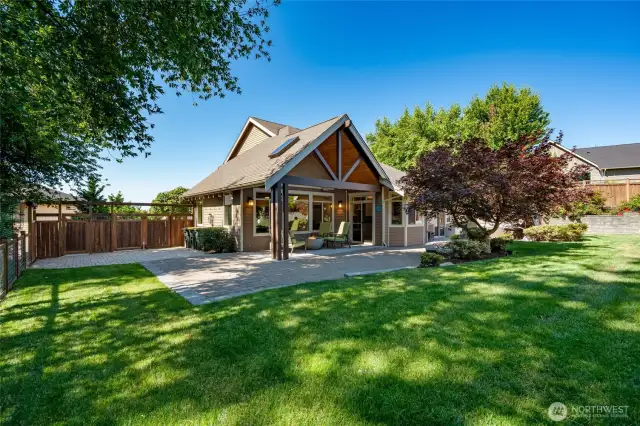 The paver section extends the patio - perfect for large dinner parties or backyard entertaining.