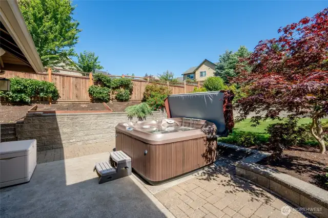Jacuzzi hot tub adjacent to primary suite.  Such a nice feature in the PNW!