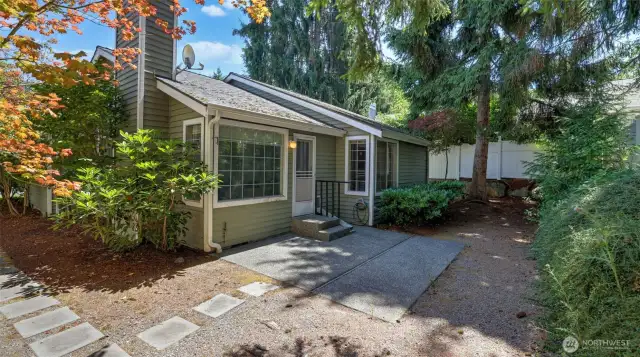 This is the backyard with a door from the interior that is very private.  Partially fenced now but it can be fully fenced if needed.