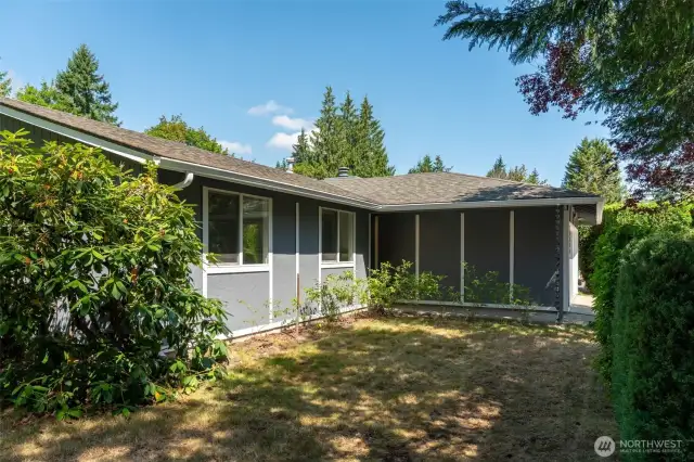 Home is on a large corner lot