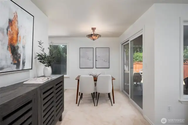 Dining room next to outdoor patio