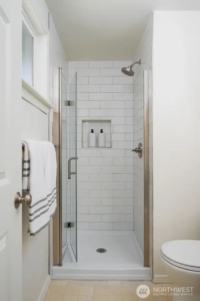 New tile in primary shower