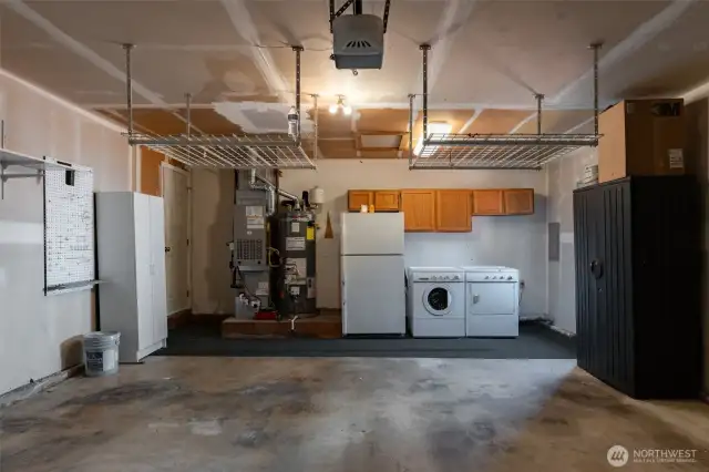 Washer and dryer are located in the garage