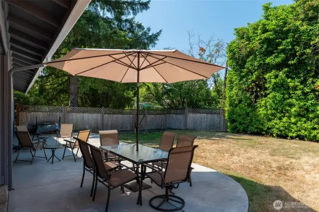 Patio furniture and umbrella are included with the sale of the house