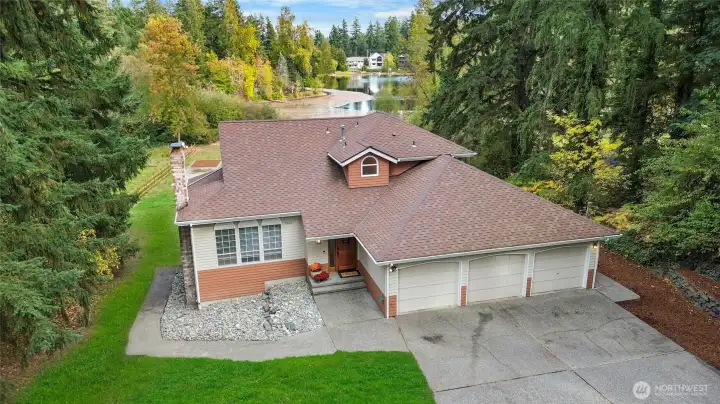 Front of House with Lake