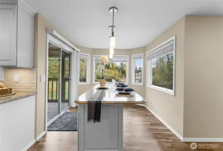 Kitchen Island with Lake View