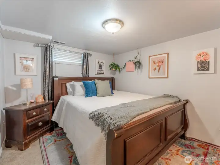 Nonconforming basement bedroom perfect for guests or hobbies