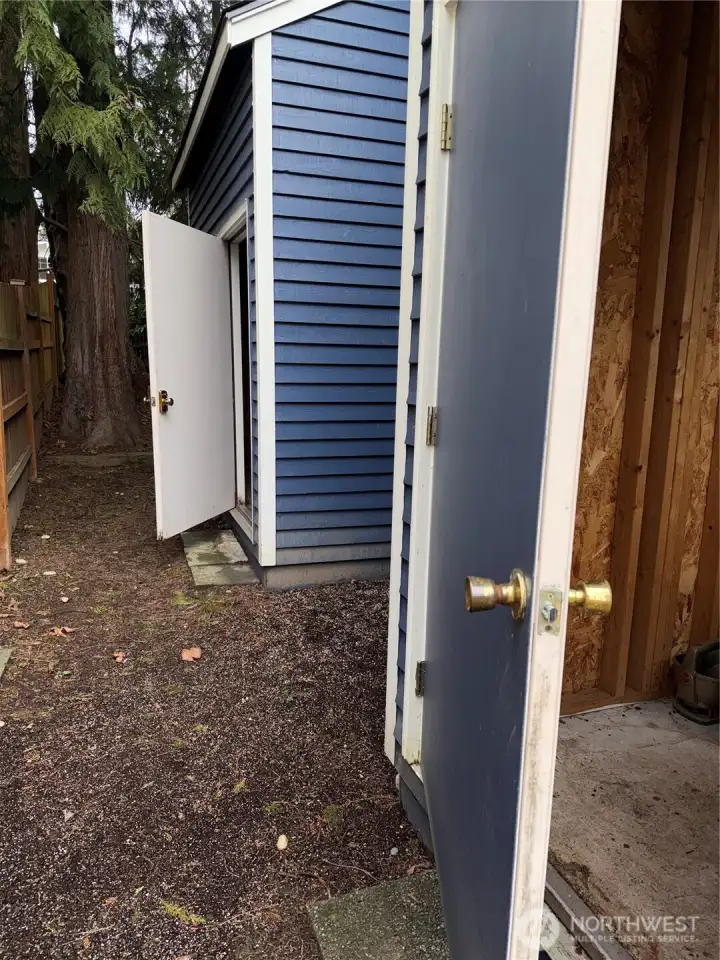 Two large outdoor sheds provide room to store everything!