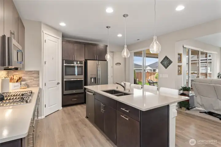 There are 2 sliding doors adding tons of light to the great room area