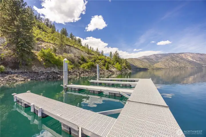 Designated boat slip #3 located on a shared dock, offering convenient access to the lake.