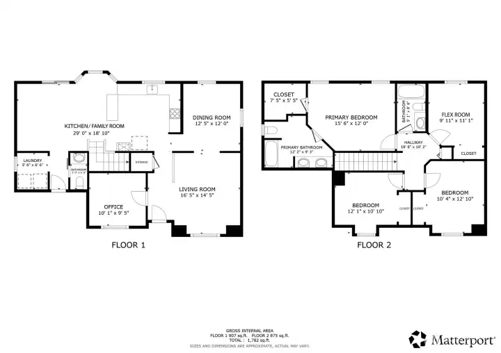 Fourth bedroom is a flex room.  Well appointed spaces