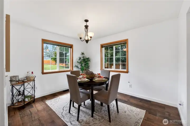 Formal dining room off of kitchen