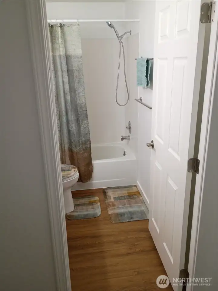 Bathroom with new LVP flooring