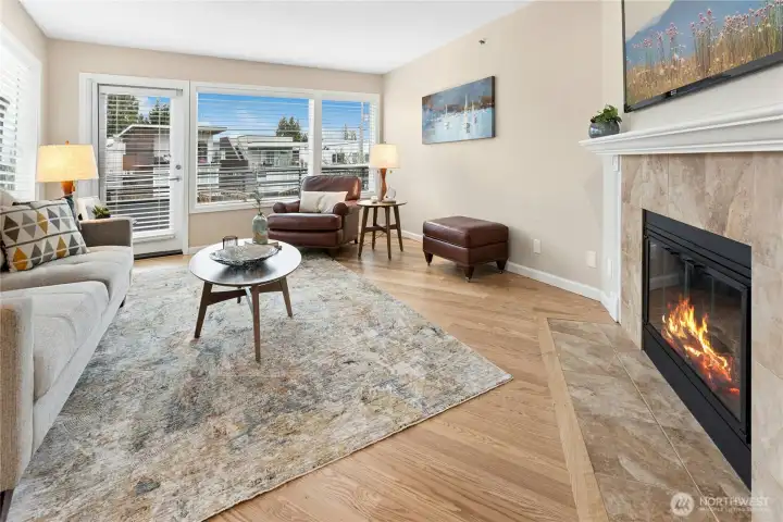 The living room has newly refinished solid hardwood flooring which extends through most of the home. The living room has newly refinished solid hardwood flooring which extends through most of the home.