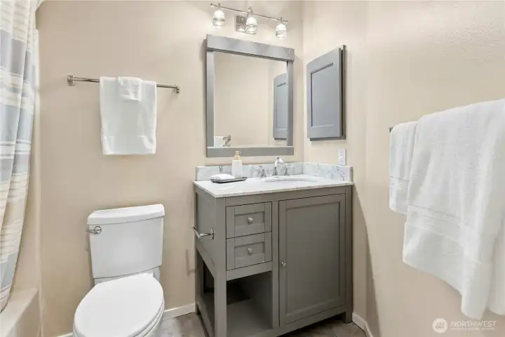 This is the full bath on the lower level. This is the full bath on the lower level.