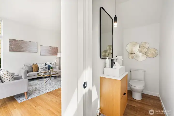 Powder room on main level Powder room on main level