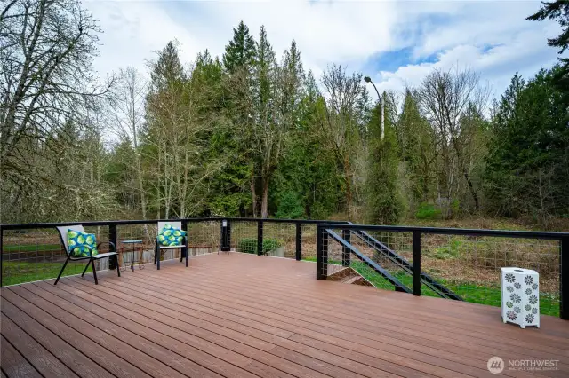 Trex deck is 25' and just a few years new.