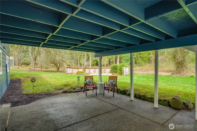 Patio under the deck.