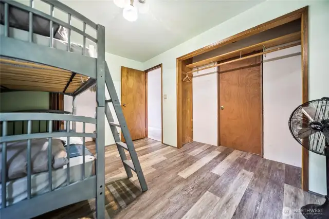 Another view of the second bedroom showing the closet.