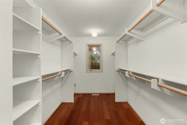 Primary walk-in closet.