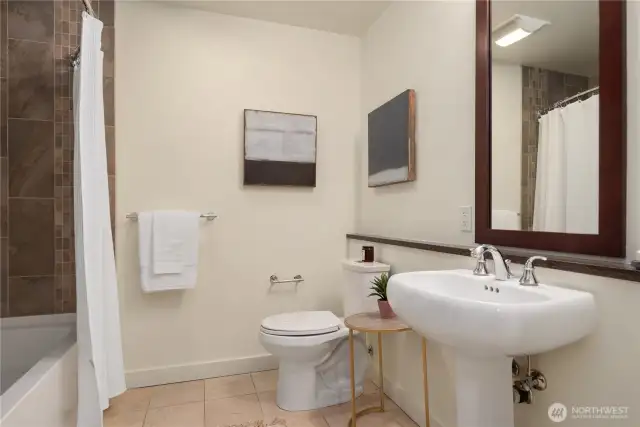 The 2nd bath is perfect for guests and is next to the 2nd bedroom.