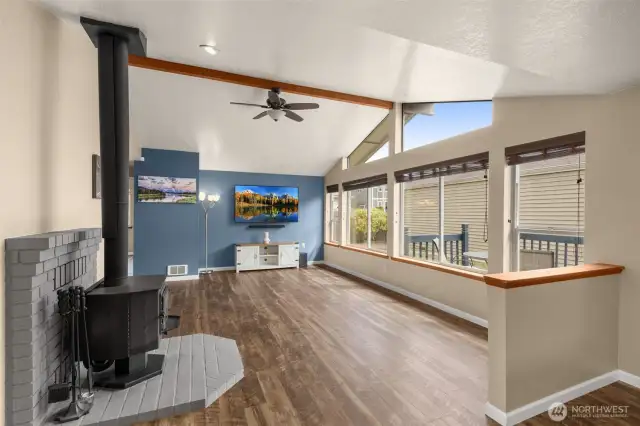 Beautiful flooring, open great room.