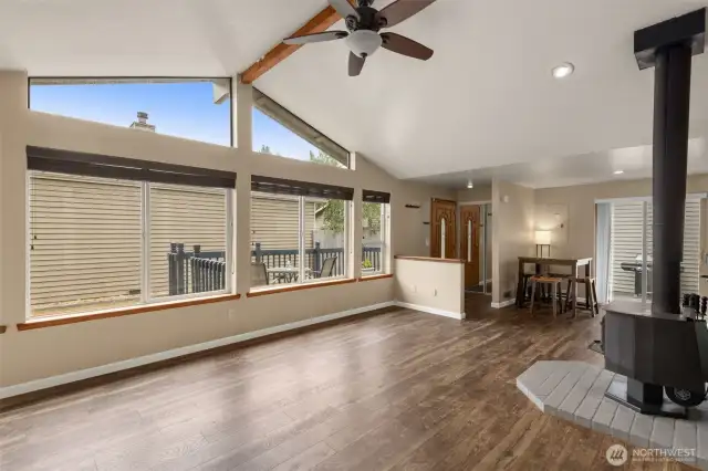 Large windows and big living area!